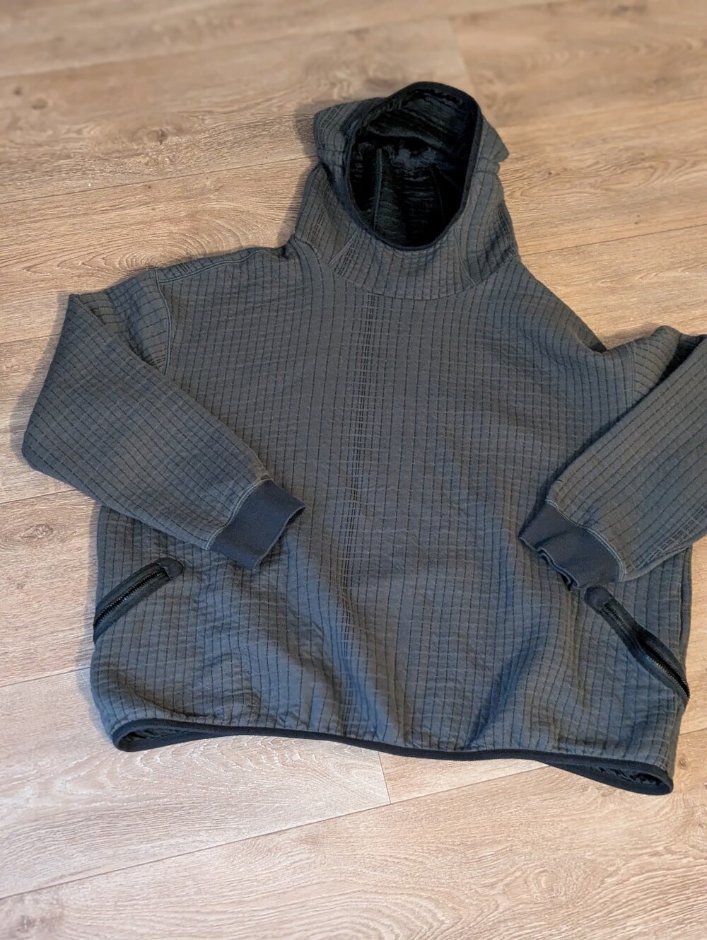 Men's Dark Gray Nike Tech Pack Grid-Quilt Hoodie Sweater